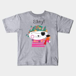 Cute kitty pirate Kids T-Shirt